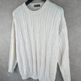 St Michael Jumper Mens Large L Ivory Vintage 90s Knitted Pullover